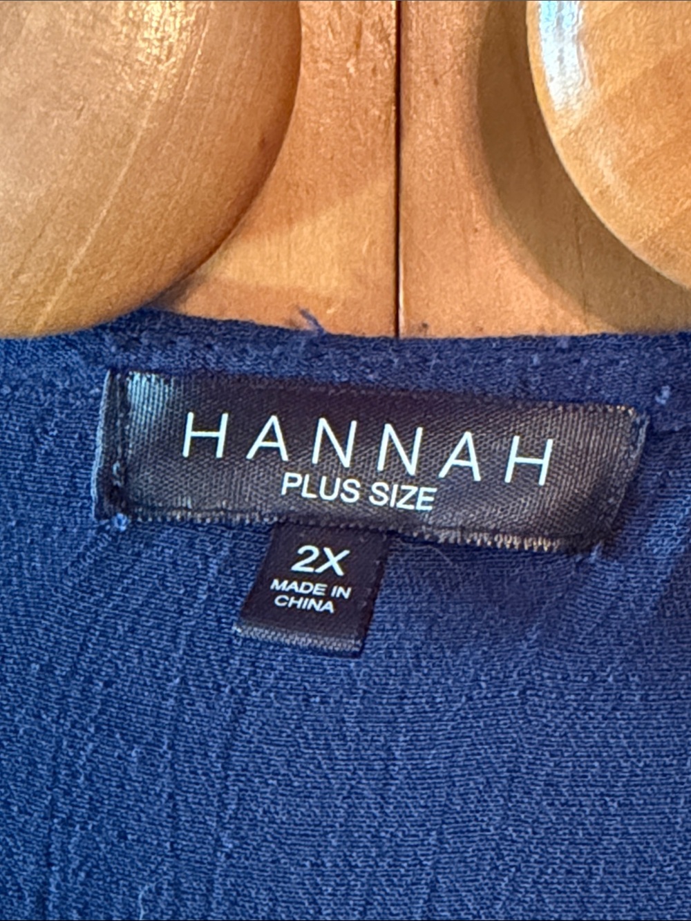 Hannah Plus Size 2X Deep Navy Crochet-Trim Peasant Tunic - Picture 2 of 6